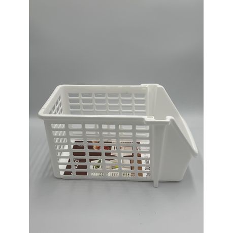 White Stackable Storage Basket - Versatile Organizer Bin - View 3