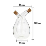 2-in-1 Oil & Vinegar Dispenser Glass Bottle with Cork Stoppers - 350ml - View 2