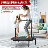 Foldable Trampoline Fitness Trampoline with Adjustable Handlebar - 48 Inch - View 2