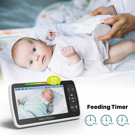Baby Monitor with 5" Screen, Camera, Audio, Two-Way Talk, and Night Vision - View 3