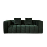 Bailey Green Velvet 3 Seater Panel Sofa - View 1