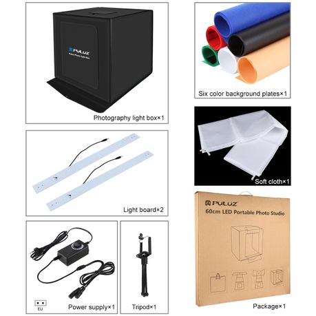 PULUZ 60cm Foldable LED Photo Box with 6 Colour Backdrops & Carry Bag - View 5