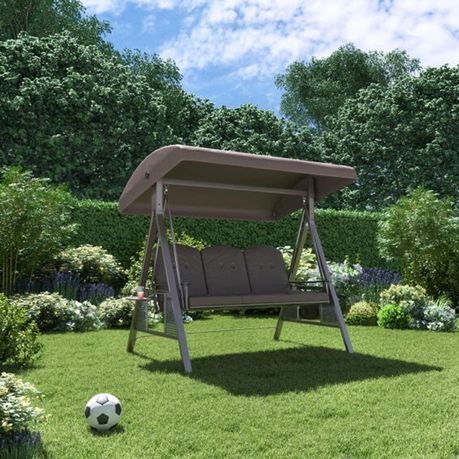 3 Seater Outdoor Swing with adjustable Canopy - View 2