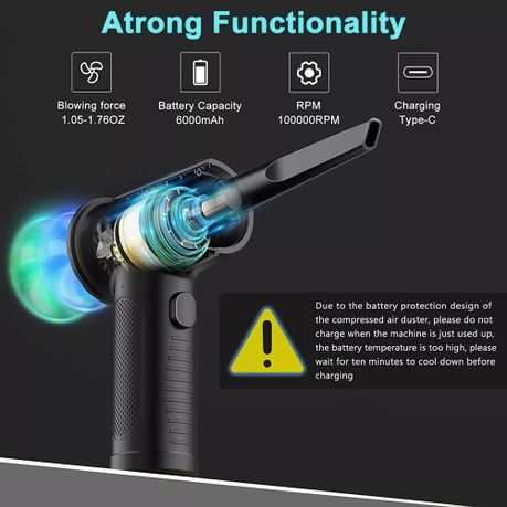 Air Duster Powerful Cordless Compressed Air Blower Car PC Cleaning PK - View 8
