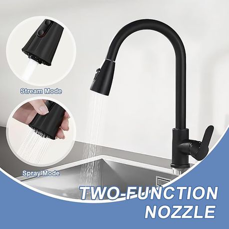 Kitchen Faucet with Pull Down Sprayer Sink Faucet Stainless Steel Faucet - Black - View 4