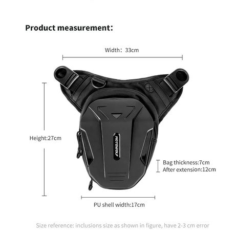 Motorcycle Leg Bag - Extendable - Hard Shell - View 8