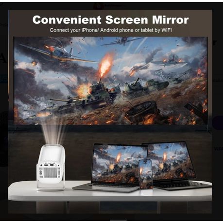 HD Powerful Contrast Portable Projector With Superior Color Accuracy -White - View 7