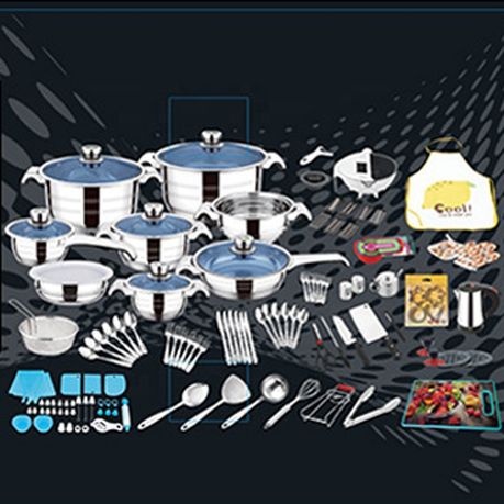 140 Pcs Classic Design Stainless Steel Kitchen Cookware Set - View 6