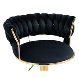 Set of 2 Velvet Swivel Luxury Bar Stools - HZ882 - View 3