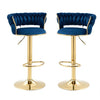 Set of 2 Velvet Swivel Luxury Bar Stools - HZ882 - View 5