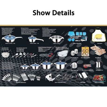140 Pcs Classic Design Stainless Steel Kitchen Cookware Set - View 5