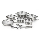 15 Piece Heavy Bottom Stainless Steel Cookware Set