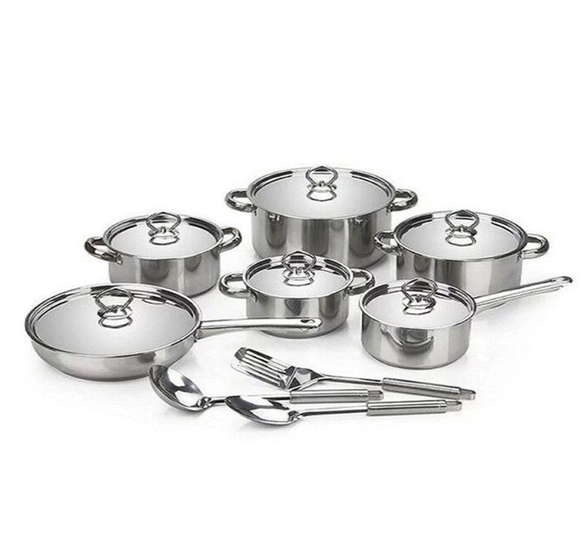 15 Piece Heavy Bottom Stainless Steel Cookware Set