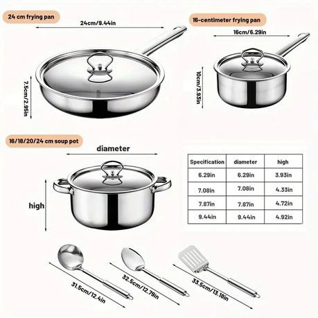 Stainless Steel Cookware KR007 - 15 Piece SET - View 2