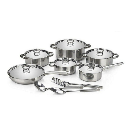 15 Pcs Heavy Bottom Stainless Steel Cookware Set - View 1