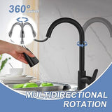 Kitchen Faucet with Pull Down Sprayer Sink Faucet Stainless Steel Faucet - Black - View 3