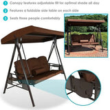 3 Seater Outdoor Swing with adjustable Canopy - View 4