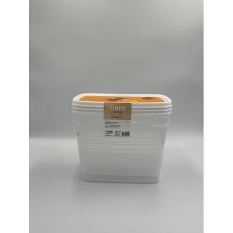 Clear Plastic Storage Container Set - Airtight and Stackable Set of 3 - View 2