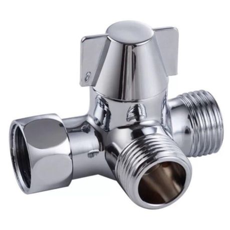 Full-Brass 3-Way Shower Arm Diverter Valve for Hand Held Showerhead - View 1