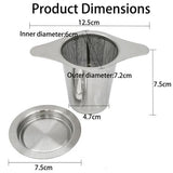 Tea Infuser Fine Mesh Strainer with Double Handles and Lid Coffee Filter - View 2