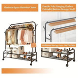 Myndos Multi-Functional Clothing & Shoe Stand with Wheels - View 3