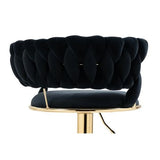 Set of 2 Velvet Swivel Luxury Bar Stools - HZ882 - View 4