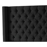 I&S Deep Button Black Velvet Headboard - View 3