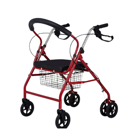 Lightweight Folding Walker - Rollator with Seat & Adjustable Height, 7.5kg - View 1