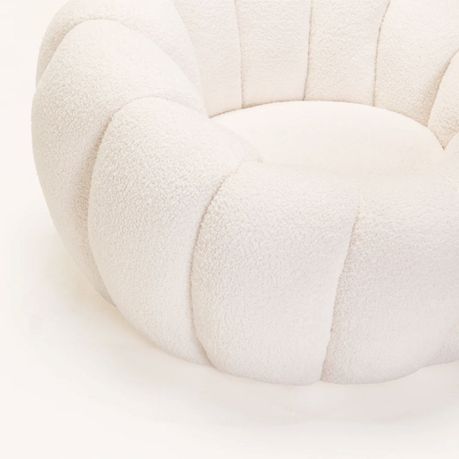 Pearl Fleece Fabric Chair - Cream - View 2