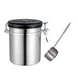 Airtight Stainless Steel Coffee Bean Canister Food Storage Tank with Spoon - View 7