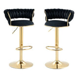 Set of 2 Velvet Swivel Luxury Bar Stools - View 1