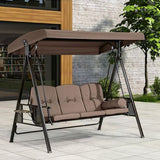 3 Seater Outdoor Swing Bench Lounger with & Adjustable Tilt Canopy - View 4