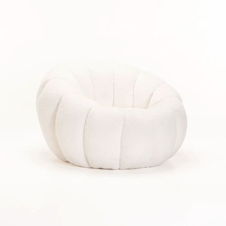 Pearl Fleece Fabric Chair - Cream - View 1