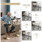 Cream Velvet Swivel Luxury Bar Stools - Set of 2 - View 5