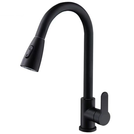 Pull Down Kitchen Mixer Tap Matte Black - View 1