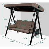 3 Seater Outdoor Swing with adjustable Canopy - View 3