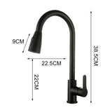 Kitchen Faucet with Pull Down Sprayer Sink Faucet Stainless Steel Faucet - Black - View 2