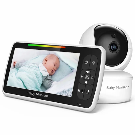Baby Monitor with 5" Screen, Camera, Audio, Two-Way Talk, and Night Vision - View 1