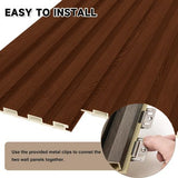 18Pc Wood Wall Slat Panels 3D Fluted Wall Ceiling Decor Soundproof Panels - View 7