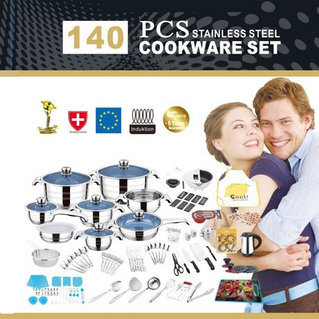 140 Pcs Classic Design Stainless Steel Kitchen Cookware Set - View 2