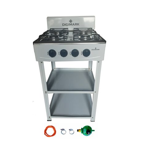 Digimark Free-Standing 4 Burner Gas Stove with Fittings - View 1