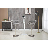 Modern Adjustable Velvet Wave Hollow Barstools - Set of 2 - View 5