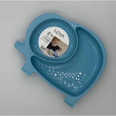 Elephant-Shaped Kids Food Plate with Compartments - View 1