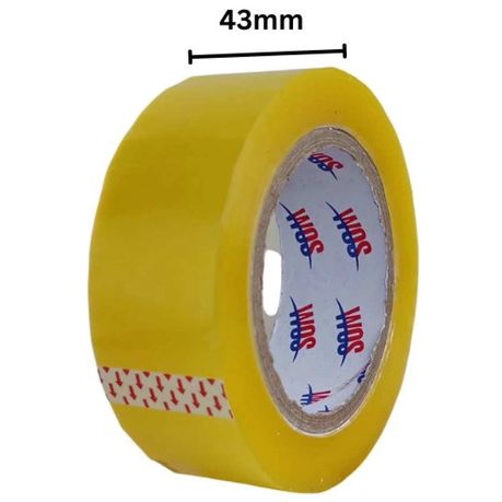 6 x WOS Yellow Clear Packing Cello Adhesive Tape Sealing Boxes 43mm Wide - View 2