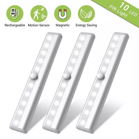 10 LED Rechargeable Motion Sensor Light (Cool White) - 3 pack - View 2