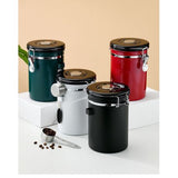 Airtight Stainless Steel Coffee Bean Canister Food Storage Tank with Spoon - View 6