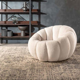 Pearl Fleece Fabric Chair - Cream - View 3