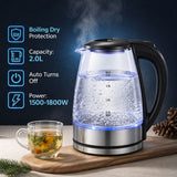 Glass Electric Kettle 2L 1500W Fast Boil Auto Shut-Off Boil-dry Protection - View 3