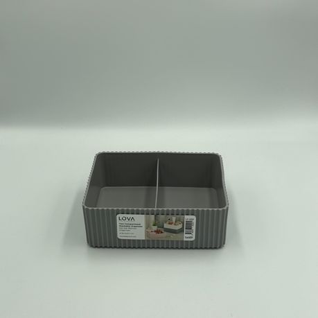 Gray Plastic Divided Organizer Bin - Versatile Storage Solution - View 2