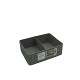 Gray Plastic Divided Organizer Bin - Versatile Storage Solution - View 1